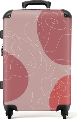 Produktbild von NoBoringSuitcases.com® Großer Koffer - Rosen - Rot - Blumen - Abstrakt - Kombinationsschloss TSA - Hartschalen Trolley 4 Rollen - 72 liter - Reisekoffer - 66 cmKoffer Mittelgroß 67x43x25 cm, 72L,