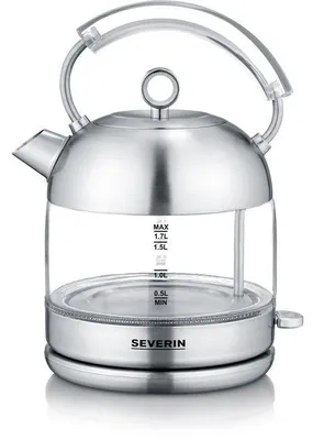 Immagine prodotto di Bollitore in vetro retrò SEVERIN WK3459, 1,7 L, 2400 W, riscaldamento rapido, illuminazione LED, acciaio inossidabile
