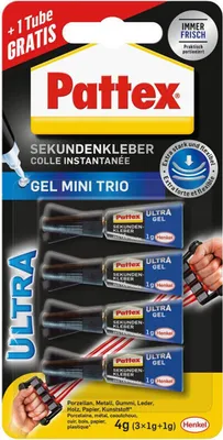 Produktbild von Pattex Sekundenkleber - ultrastarker Halt 4x1g