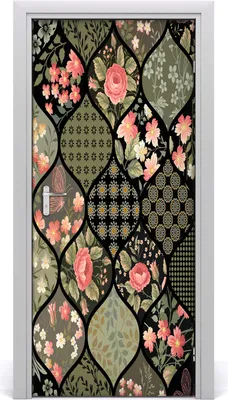 Produktbild von Tulup Türaufkleber 95x205 cm Dekorative Aufkleber Selbstklebend Wasserdichte Tapete Abnehmbar Schlafzimmer Wohnzimmer Wohnkultur - Blumenmuster