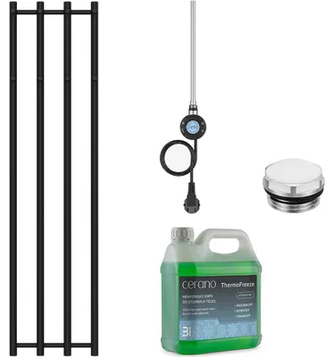 Zdjęcie produktu dla Zestaw grzejników elektrycznych do łazienki Bertini - WIFI - 300W - czarny matowy - 1400x351 mm