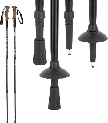 Produktbild von 2er Set Teleskop Wanderstock aus Aluminium mit Korkgriff 65-135cm