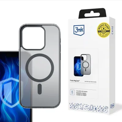 Zdjęcie produktu dla 3MK Frosty MagCase, Pokrowiec, Apple, iPhone 16 Pro, 16 cm (6.3"), Czarny, Przezroczysty