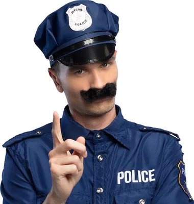 Produktbild von Schnurrbart "Polizist" zum Kostüm | Schwarz