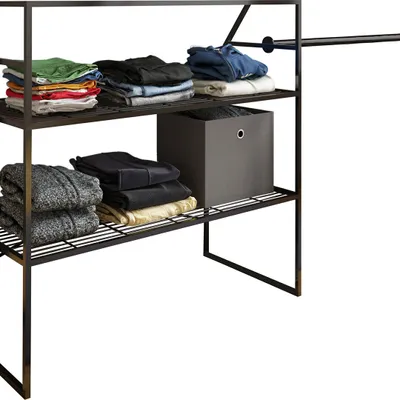 Produktbild von VCM Metall Kleiderschrank |offener Schrank | begehbarer |Dachschrägen Regal | Maße ca. B. 100 x H. 100 x T. 50 cm - Disal