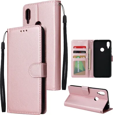 Produktbild von Für Redmi Note 7/Redmi 7pro Flip-Typ Leder Schutzhülle mit 3 Kartenposition Schnalle Design Cover Rose gold