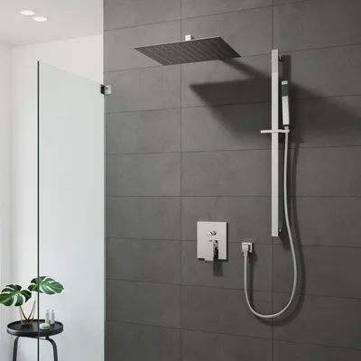 Produktbild von Kronenbach Quara 3.0 Duschsystem Unterputz, Einhebelmischer mit Umsteller, inkl. Brausestange, eckig
