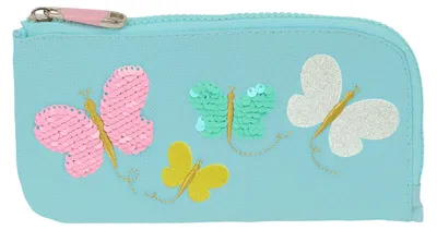 Imagen del producto de Estuche escolar "Moos Butterflies", color azul claro, dimensiones: 23 x 11 x 1 cm
