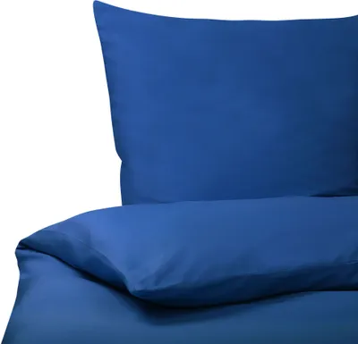 Produktbild von BELIANI Sada povlečení Modrá bavlna 200 x 220 cm Jednobarevný povlak na přikrývku a povlak na polštář Moderní elegantní ložnice