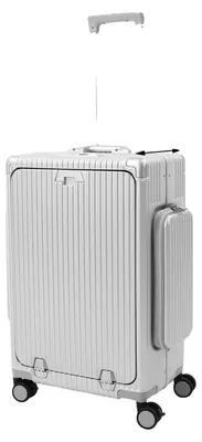 Produktbild von Gepäckkoffer, langlebiges PC-Material, Spinner-Räder, Silber
