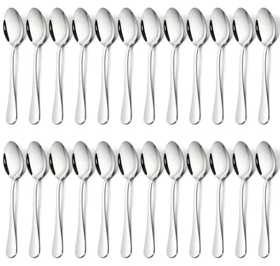 Image de Solidchoice - Coffret de 24 cuillères à soupe en acier inoxydable avec finition brillante