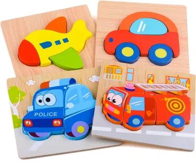 Imagen del producto de Rompecabezas de madera para niños, de colores, para edades de 12 a 24 meses, que favorece el desarrollo motor