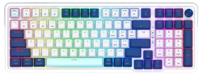 Obrázok produktu pre REDRAGON K686WB-RGB-PRO & EISA, Bezdrôtový, USB + RF Wireless + Bluetooth, Mechanický spínač kláves, Biela, Námorná