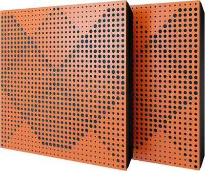 Obrázek produktu pro Sada 6 akustických panelů WILDS, potah samet, rozměry 50x50x5 cm, barva: třešeň/modrá – včetně montážní sady