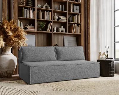 Zdjęcie produktu dla Sofa DUO z funkcją spania i przechowywania tkanina Verita Stalowy