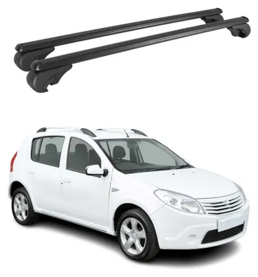 Image de Barres de toit Transversales pour Dacia Sandero I 2008-2012 Alu Noir 2Pcs