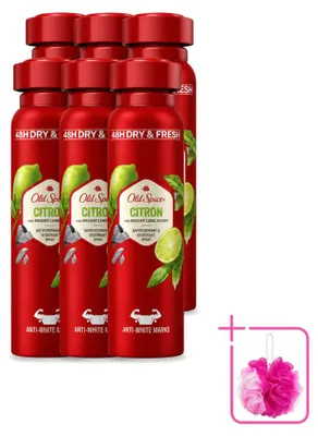 Immagine prodotto di 6 deodoranti spray Old Spice al limone - 150 ml - confezione risparmio - 6 pezzi
