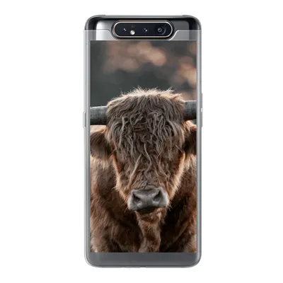 Produktbild von MuchoWow® Handyhülle Schutzhülle Hülle für Samsung Galaxy A80 Schottischer Highlander - Mantel - Porträt Silikon Softcase Handy Hülle - Schutzdeckel