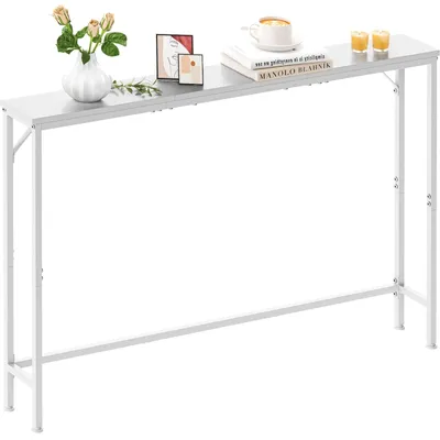 Image de Table console - Étroite - 120 x 79 cm - Noir et marron - Pour entrée, couloir et salon