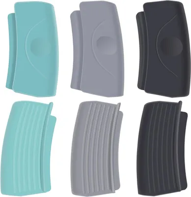 Imagen del producto de Manoplas de silicona, resistentes al calor, juego de 6 unidades, 3 colores, para la cocina