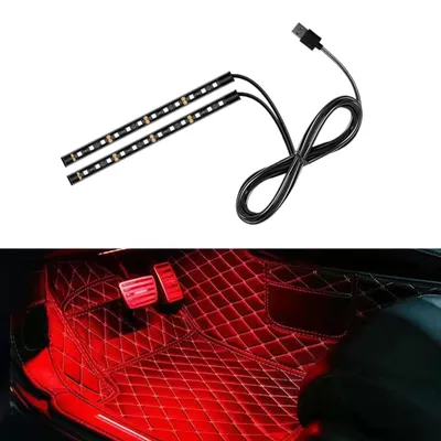 Auto LED Strip, 24 LED RGB, USB, Rot, Innenraumbeleuchtung