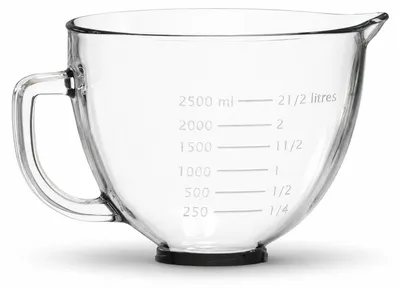 Produktbild von Rührschüssel aus Glas für KitchenAid 4.8L – Griff, Ausguss & Messmarkierungen