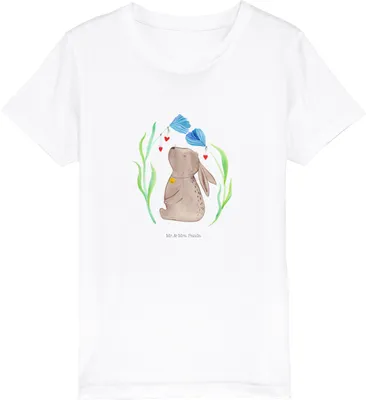 Produktbild von Mr. & Mrs. Panda Kleinkinder T-Shirt Hase Blume 7-8 Jahre (122/128) - Weiß - Geschenk, Kaninchen, Geburt, Taufe, Organic Kinder, Teenager, Hoffnung, Jungen, Bio, Ostern