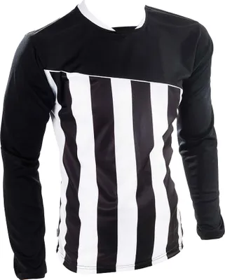 Produktbild von Precision Unisex Fußballtrikot Valencia für Erwachsene, langärmlig RD706 (M) (Schwarz/Weiß)