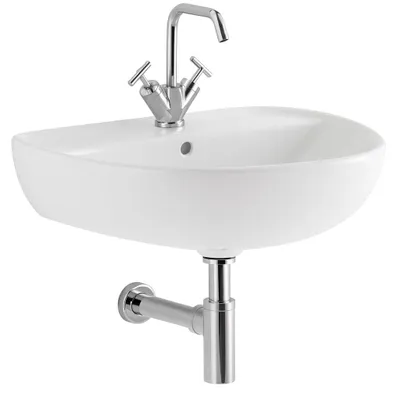 Productafbeelding van Pozzi Ginori Colibrì 2 wastafel, wandmodel, 65 cm, 63030, badkamerkeramiek, Italië, badkamer