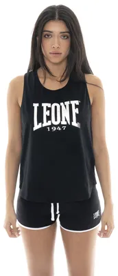 Image de Débardeur pour femme Leone 1947 Apparel en coton, avec un grand logo métallique sur le devant.