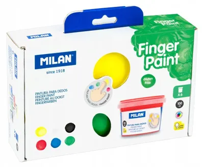 Produktbild von Milan Fingerfarben Set 6 x 40 ml für Kinder