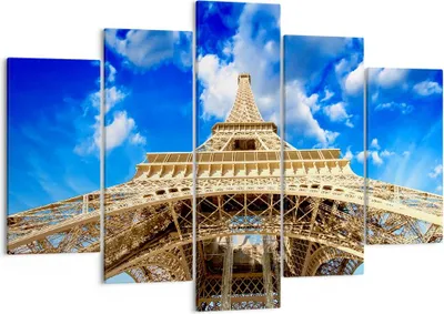 Produktbild von Bild auf Leinwand - Leinwandbild - Architektur paris stadt eiffel - 150x100cm - Wand Bild - Wanddeko - Leinwanddruck - Bilder - Kunstdruck - Leinwand bilder - Wandkunst - EA150x100-2479