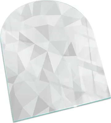 Produktbild von Abstraktes geometrisches Muster – Glasbodenplatte für – Kaminofen – Kaminplatte Glas – Schutzglas – Funkenschutzplatte –Glasbodenplatte Feuerfeste – Hitzeschutzplatte – Bodenschutz aus Glas – 80x70 cm