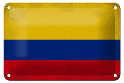 Produktbild von Blechschild Flagge Kolumbien 18x12cm Flag Colombia Vintage