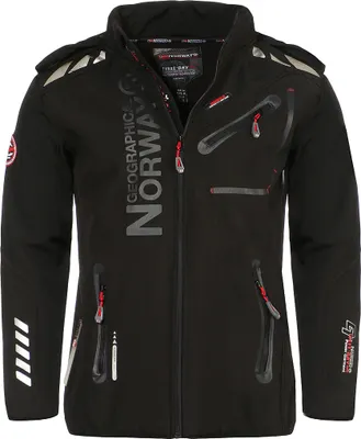 Produktbild von Geographical Norway Herren Softshell Übergangsjacke Model: G-River, Farbe: Schwarz/Schwarz, Größe M