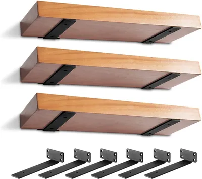 Image de Support mural robuste pour étagères murales, lot de 6 pièces