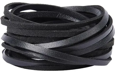Produktbild von Lederband - 4 mm breit - 5 m lang - Schwarz - Für Schmuckherstellung und DIY-Handwerk