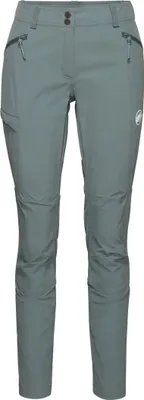 Ducan Pants von Mammut; grüne Trekkinghose für Damen mit seitlichen Reißverschlusstaschen.