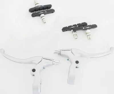 Image de Kit de freins Poignées Promax argent Plaquettes de frein vélo Kit de freins