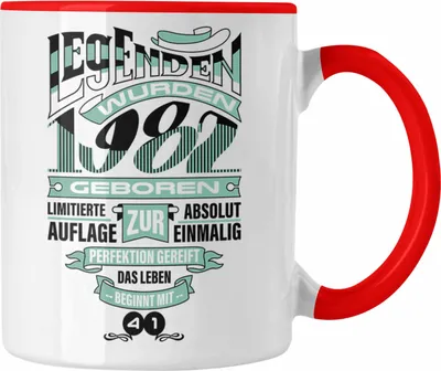 Produktbild von TRENDATION 40. Geburtstag Tasse Frau Mann Geschenk 40er Geschenkidee 40 Mutter Vater (Rot)