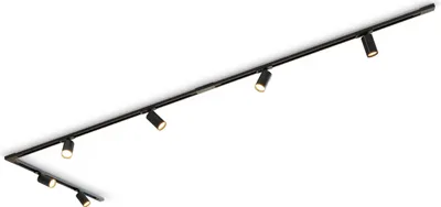 Produktbild von Calex Smart Schienensystem Beleuchtung, 3 Meter, Inklusive 6 Smarte GU10 Spots, Aufbauleuchte, Matt Schwarz, 1-Phasen