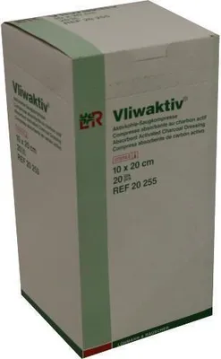 Obrázek produktu pro Vliwaktiv absorpční polštářek s aktivním uhlím 10x20 cm sterilní 20 ks