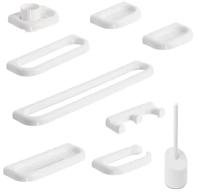 Produktbild von Badaccessoire-Set komplett weiß ABS