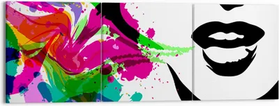 Produktbild von Bild auf Leinwand - Leinwandbild - Frau Gesicht Lippen Make-up - 150x50cm - Wand Bild - Wanddeko - Leinwanddruck - Bilder - Kunstdruck - Wanddekoration - Leinwand bilder - Wandkunst - CA150x50-2634