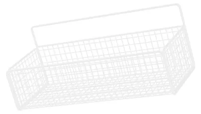 Hängender Drahtkorb, Metall-Aufbewahrungskorb, 28x16x13 cm, Weiß