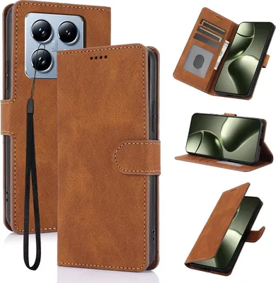 Produktbild von Mobigear Wallet  Xiaomi 14T Pro Hülle Klapphülle Geldbörse - Braun