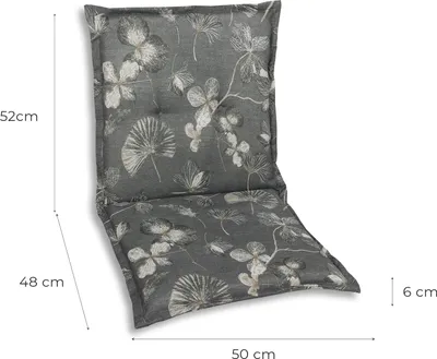 Produktbild von GO-DE Textil, Sesselauflage Niederlehner, Einzelset, Farbe: taupe, Maße ca.: 100 cm x 50 cm x 6 cm, Rückenhöhe: 52