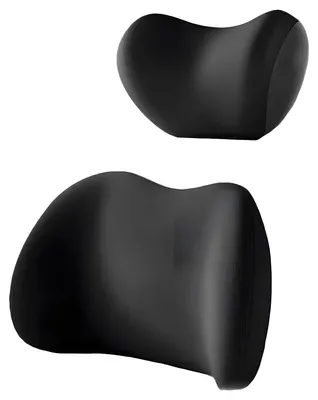 Obrázek produktu pro Opěrky hlavy a bederní páteře z paměťové pěny, ergonomická podpora krční páteře s prodyšnou potahovou látkou, nastavitelné upevnění pro podporu krku a zad