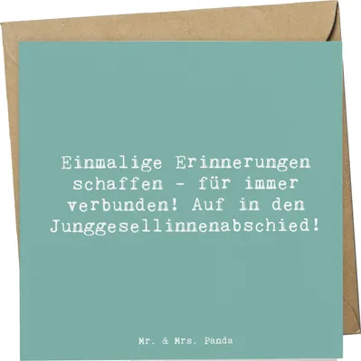 Produktbild von Mr. & Mrs. Panda Grußkarte Spruch Junggesellinnenabschied Erinnerungen - Meeresbrise - Geschenk, Klappkarte, Glückwunschkarte, Heiraten, Geschenke, individuell, Heirat