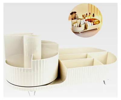 Produktbild von Kosmetik Schminktisch Organizer, 360° drehbarer Pinsel Organizer, Aufbewahrung für Make-up und Hautpflege, Kosmetikorganizer für Schlafzimmer und Bad